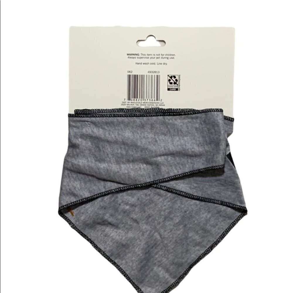 Dog Bandanna Trouble Maker Adjustable Tie On Gray Black Graphic Large X Large - Picture 3 of 11